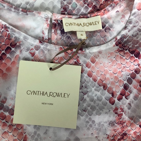 NWT Cynthia Rowley Pink Snakeskin High-Low Blouse Holiday Gift for Her - Picture 3 of 3